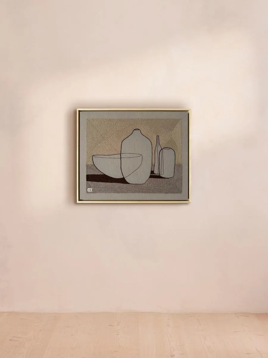 Vase Composition III'25 by Milena Paladino Fabric Painting - Linen product