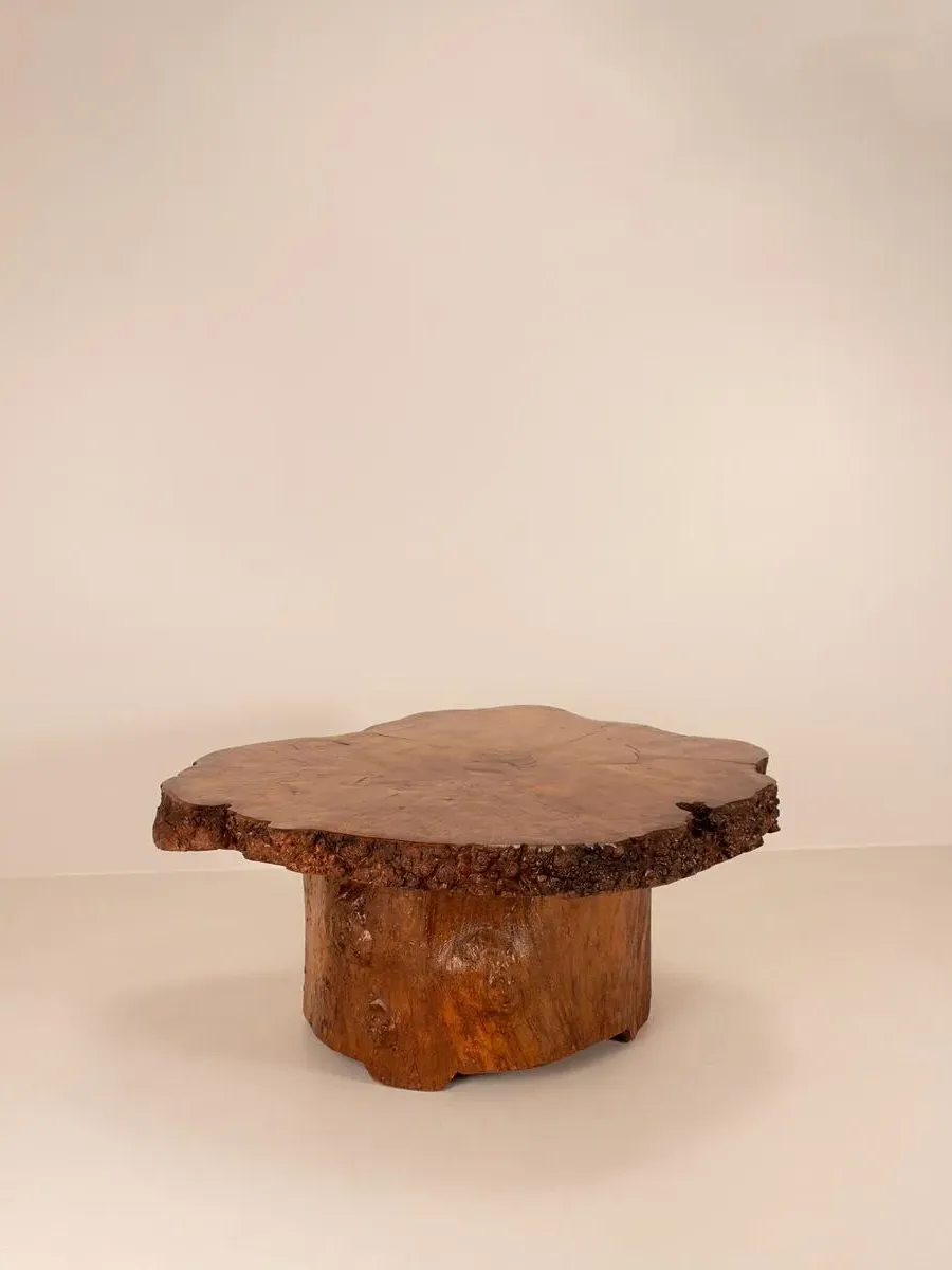 Vintage Burl Coffee Table with Free Edge - Burl product