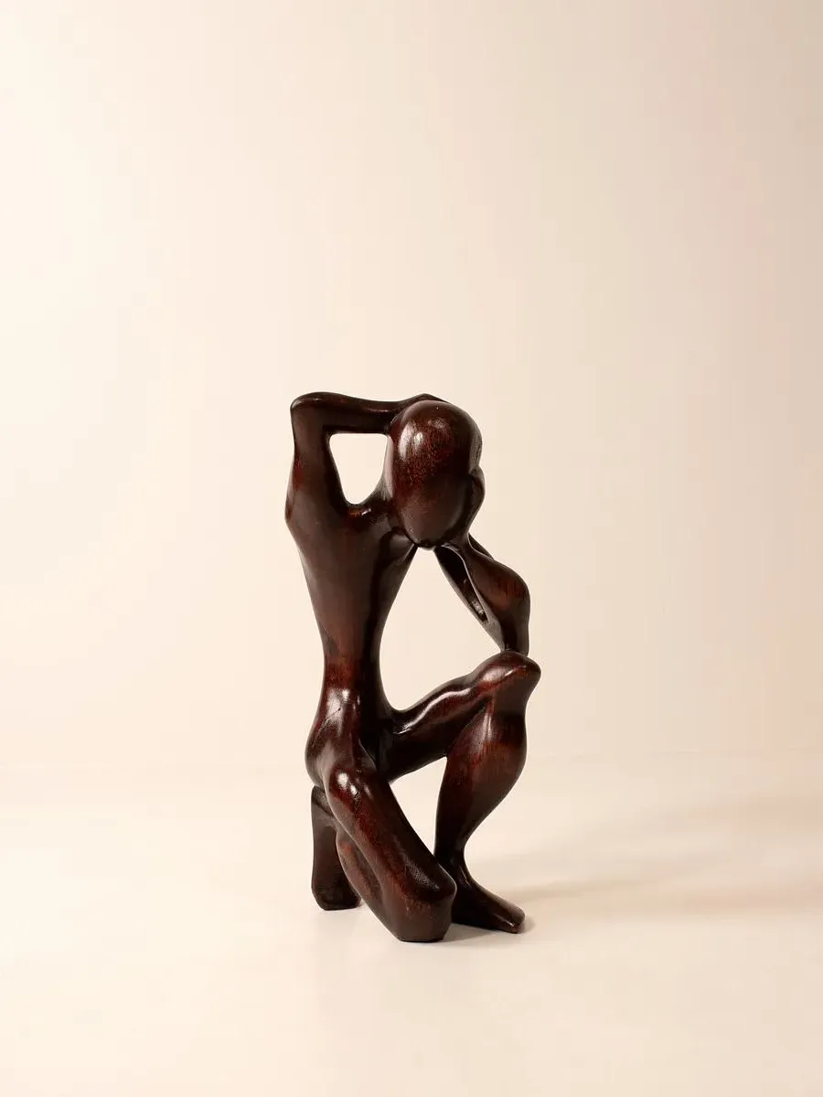 Vintage Carved Sculptural Figurine - Ebonised Wood product