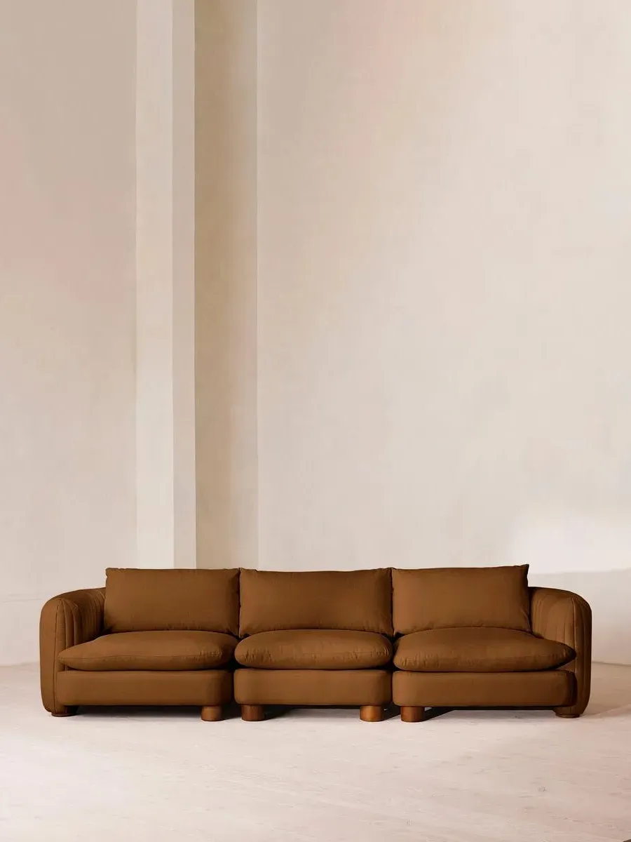 Vivienne 4-Seater Modular Sofa - Terracotta, Linen by Soho Home