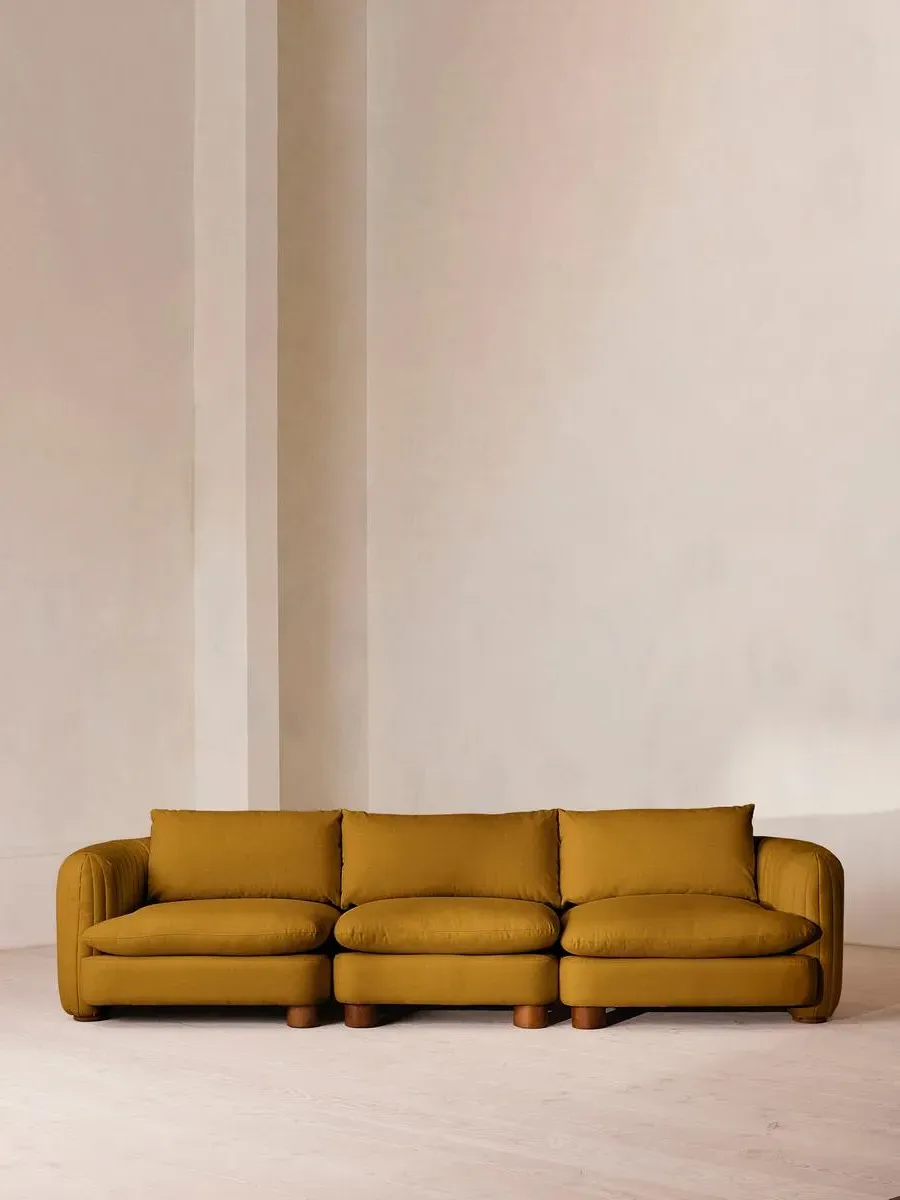 Vivienne 4-Seater Modular Sofa - Turmeric, Linen by Soho Home
