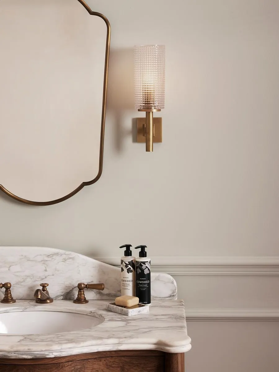 Wall Light with Textured Glass - Brass product
