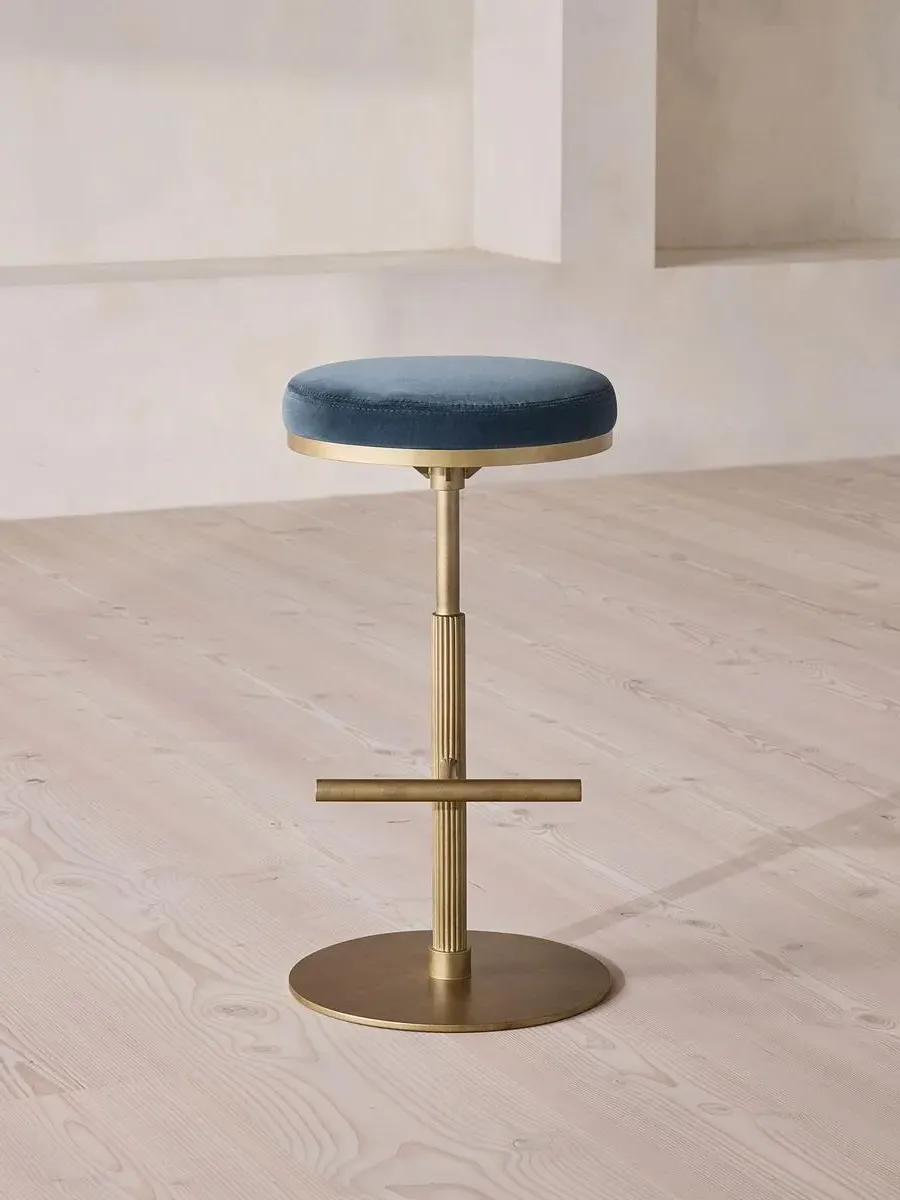 Wardell Barstool - Grey Blue, Cotton Velvet product