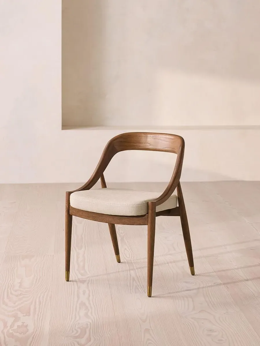 Warren Dining Chair - Slubby Linen, Solid Oak by Soho Home