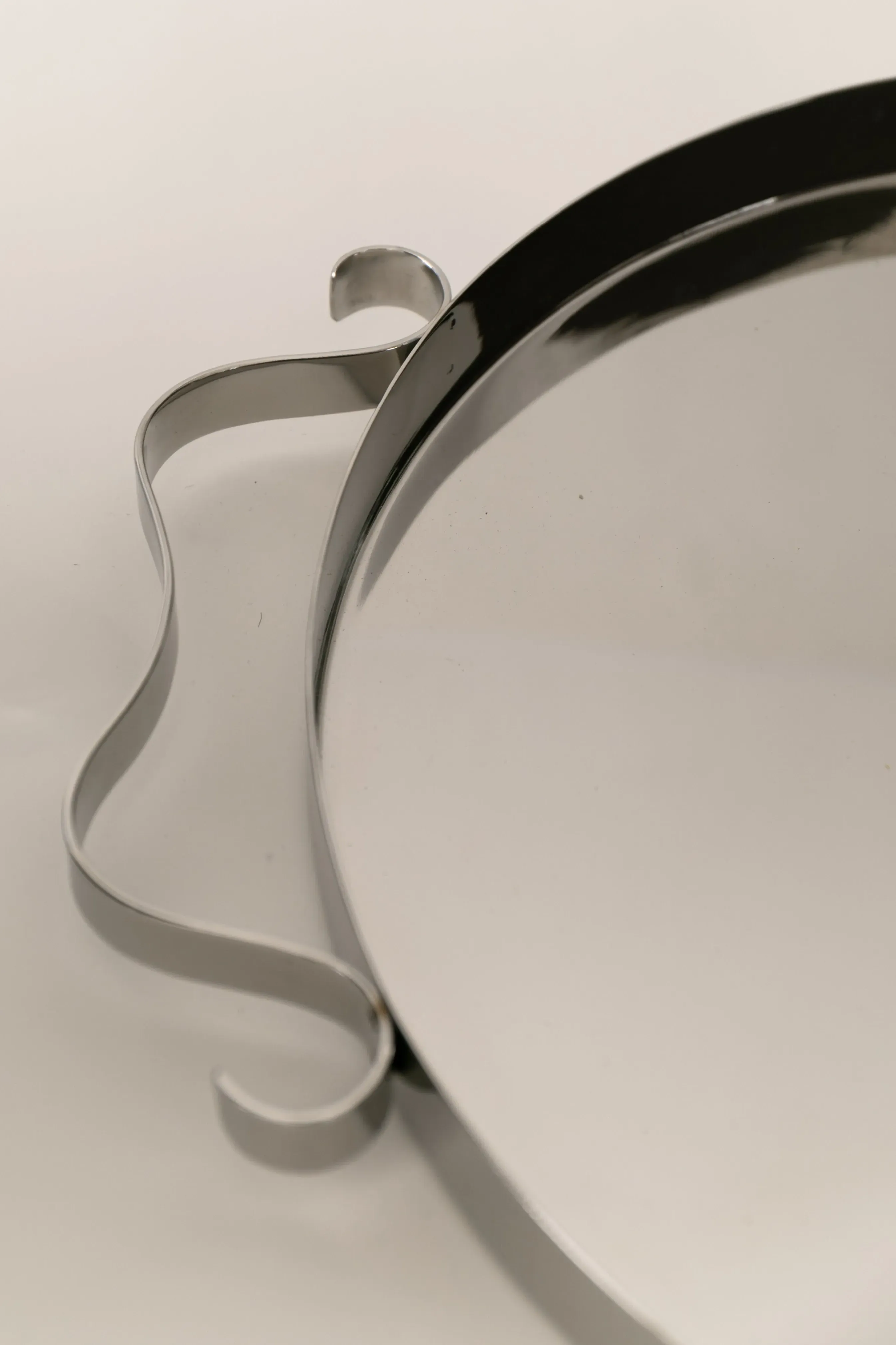 Squiggle Serving Tray with Wavy Handles - Stainless Steel product