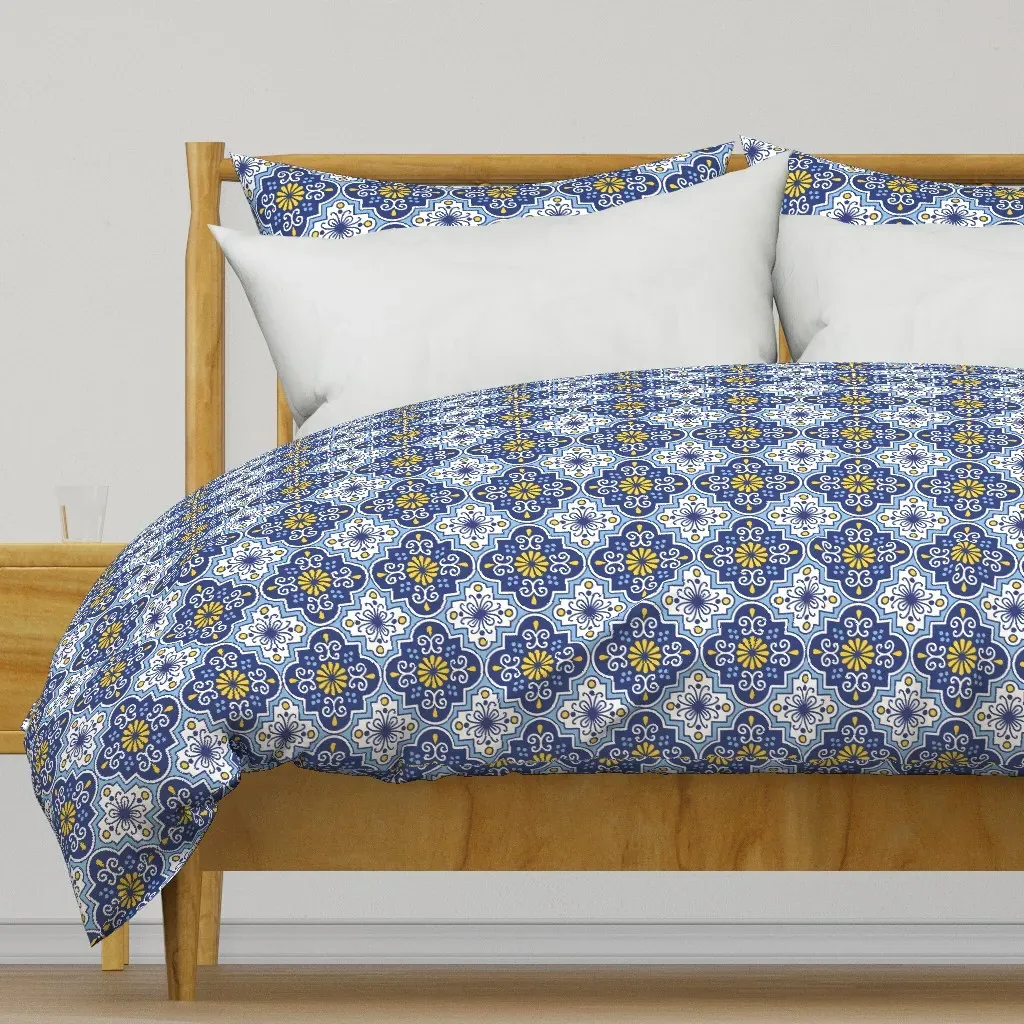 0994 Sicilian Floral Tiles Duvet Cover - Blue product