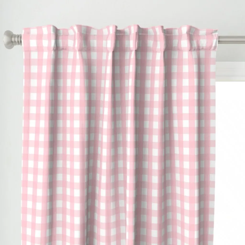 1" Gingham Curtain Panel - Pink alternate view