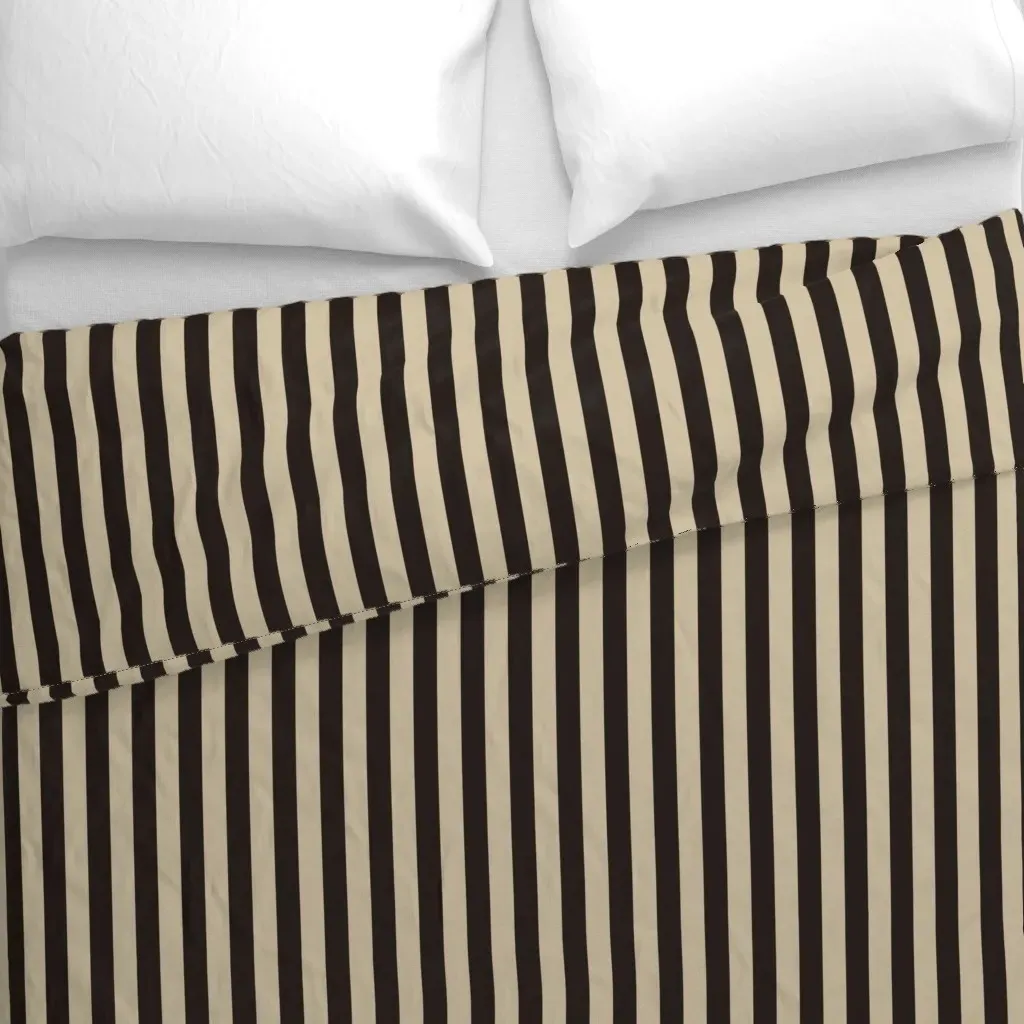 1'' Stripe Vertical Victorian Duvet Cover - Taupe alternate view