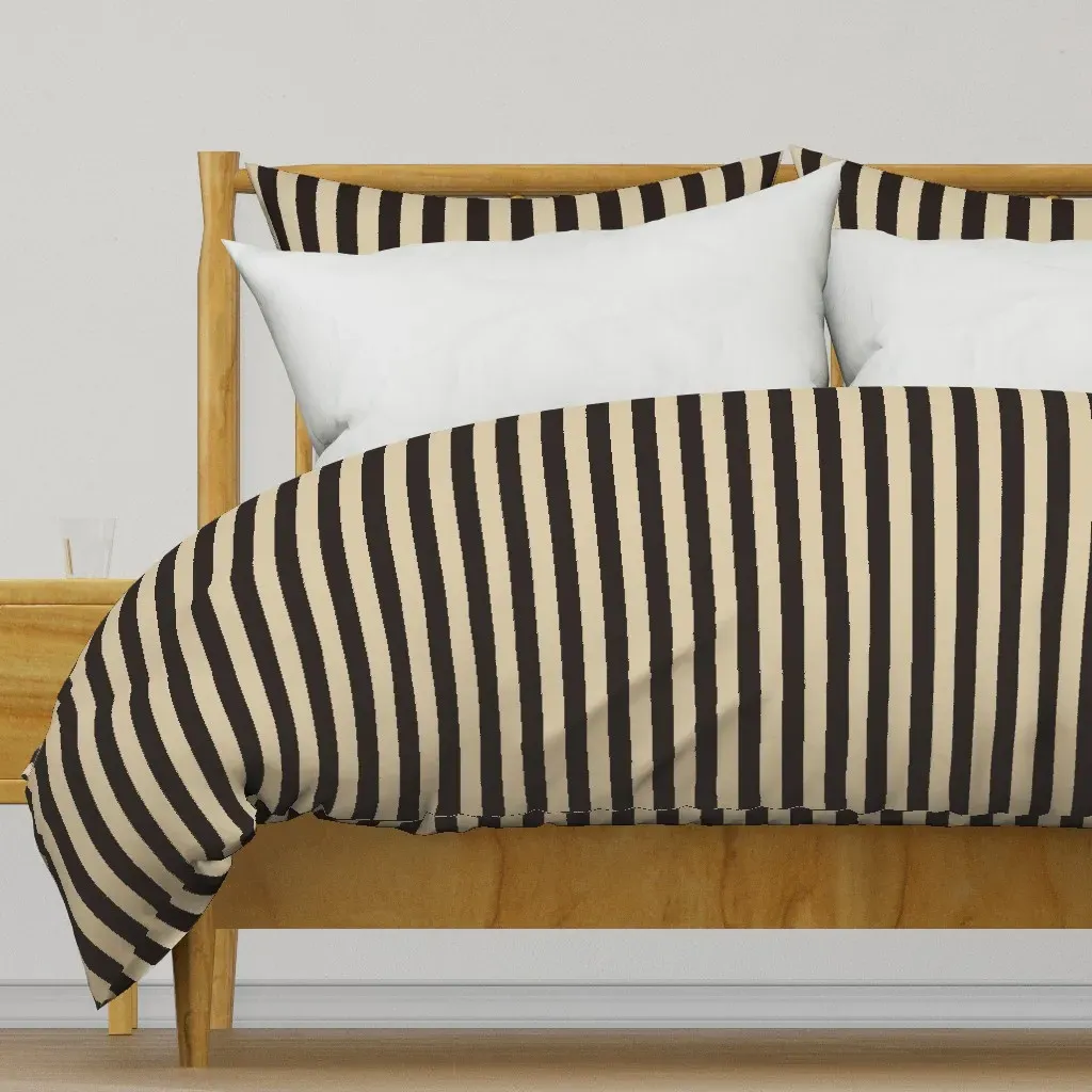 1'' Stripe Vertical Victorian Duvet Cover - Taupe product