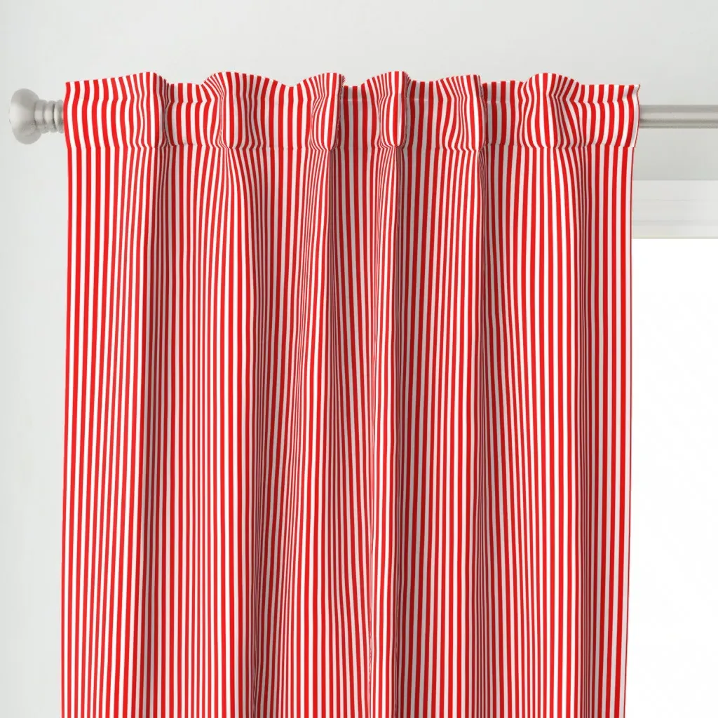 1/4 Inch Stripe Curtain Panel - Red alternate view