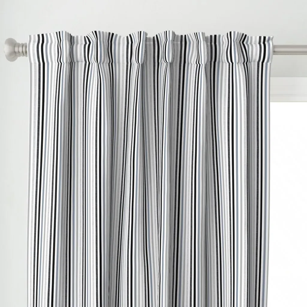 1/4" Rotated Curtain Panel - Black, Linen alternate view