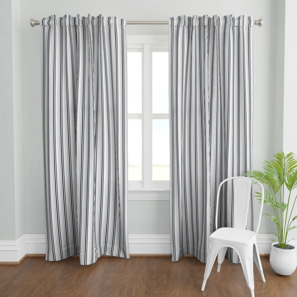1/4" Rotated Curtain Panel - Black, Linen product