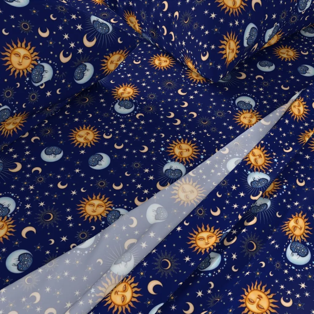 1473-S Ditsy Retro Sun & Moon Full Sheet Set - Gold alternate view