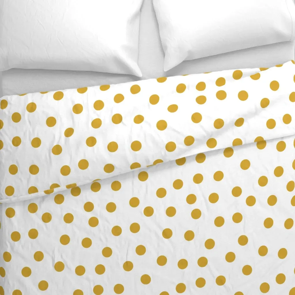 1.5" Polka Dot Scatter Duvet Cover - Mustard Yellow alternate view