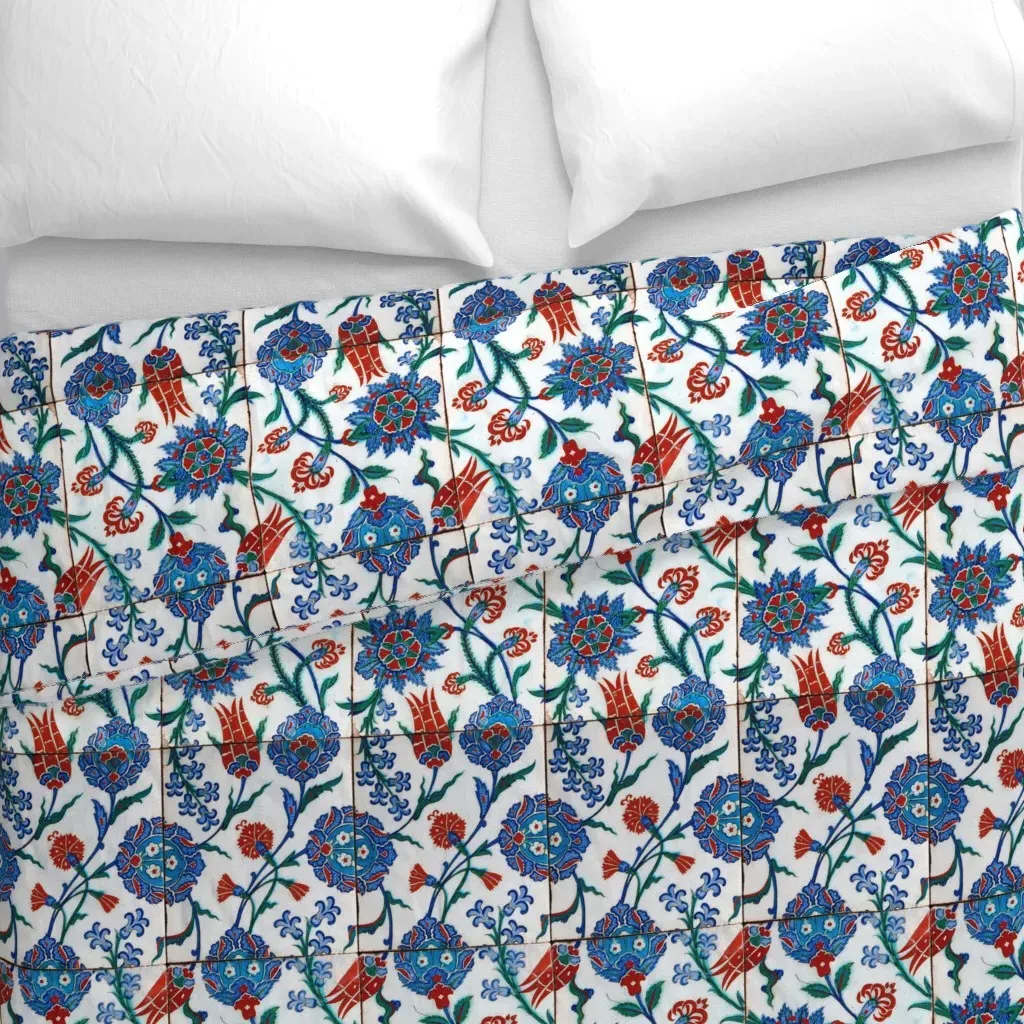 16th Century Turkish Damask Duvet Cover - Blue alternate view