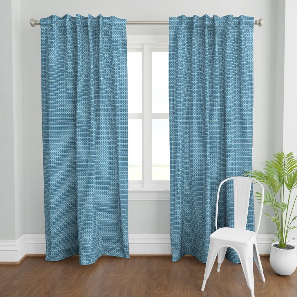 1840 British Two Pence Curtain Panel - Blue product