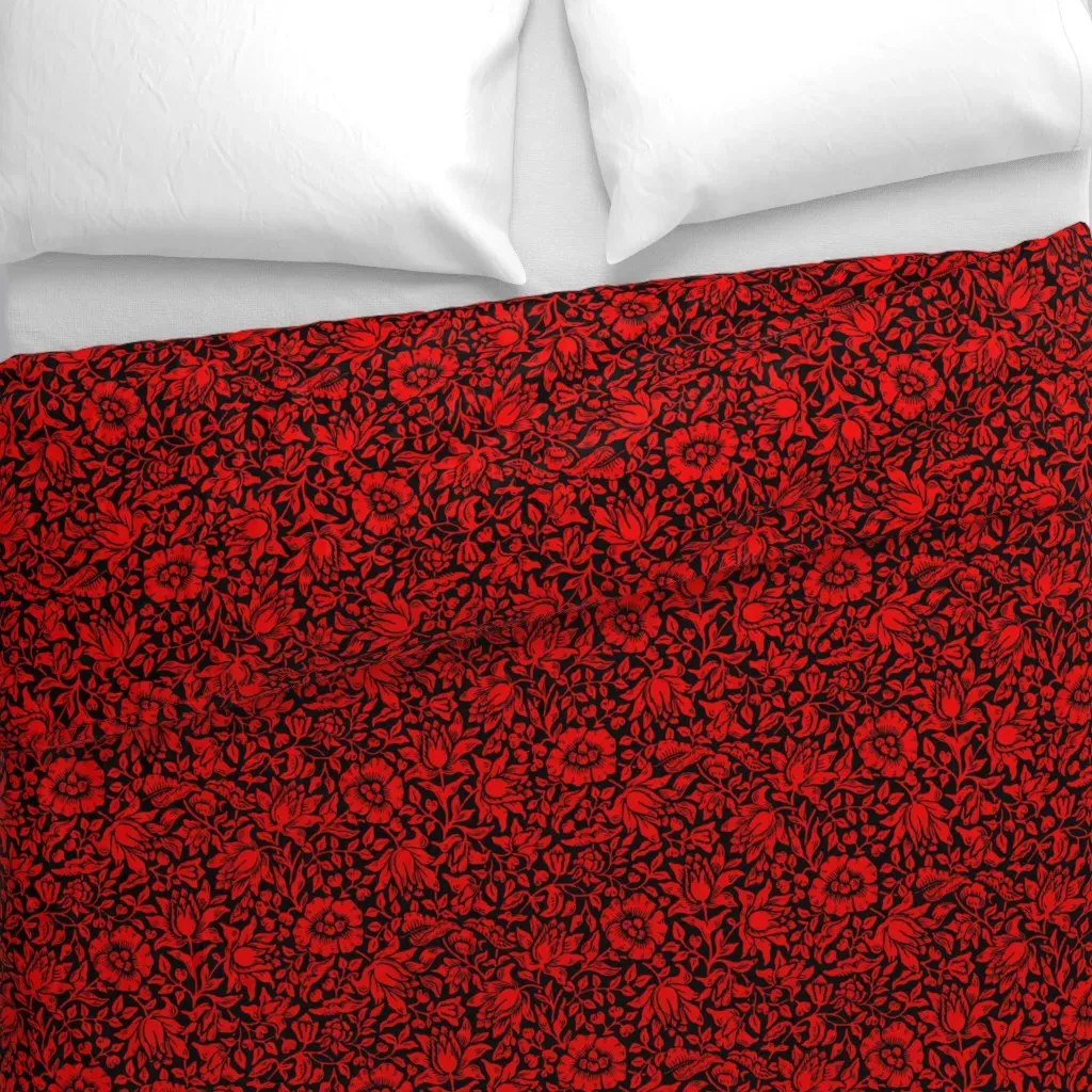 1879 Mallow By William Duvet Cover - Red alternate view
