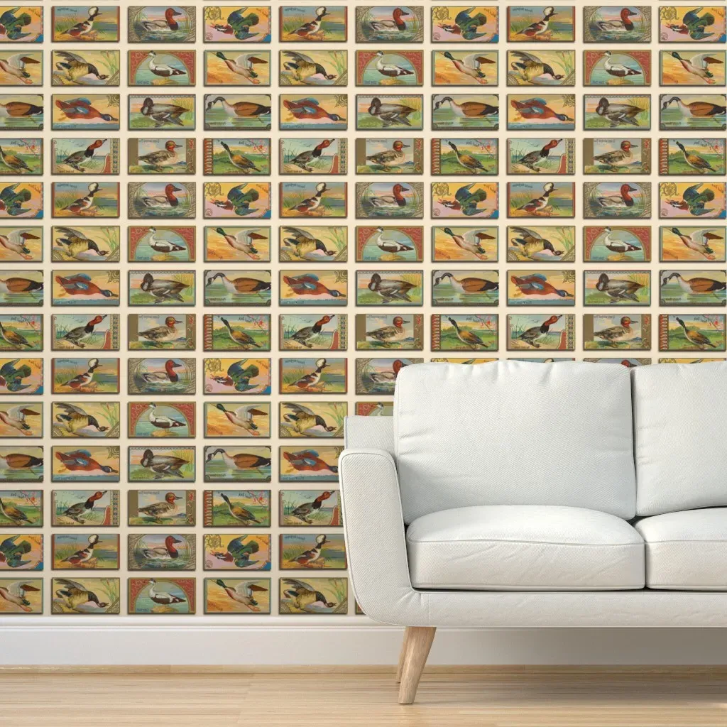 1890 Ducks And Geese Peel and Stick Wallpaper - Cream product