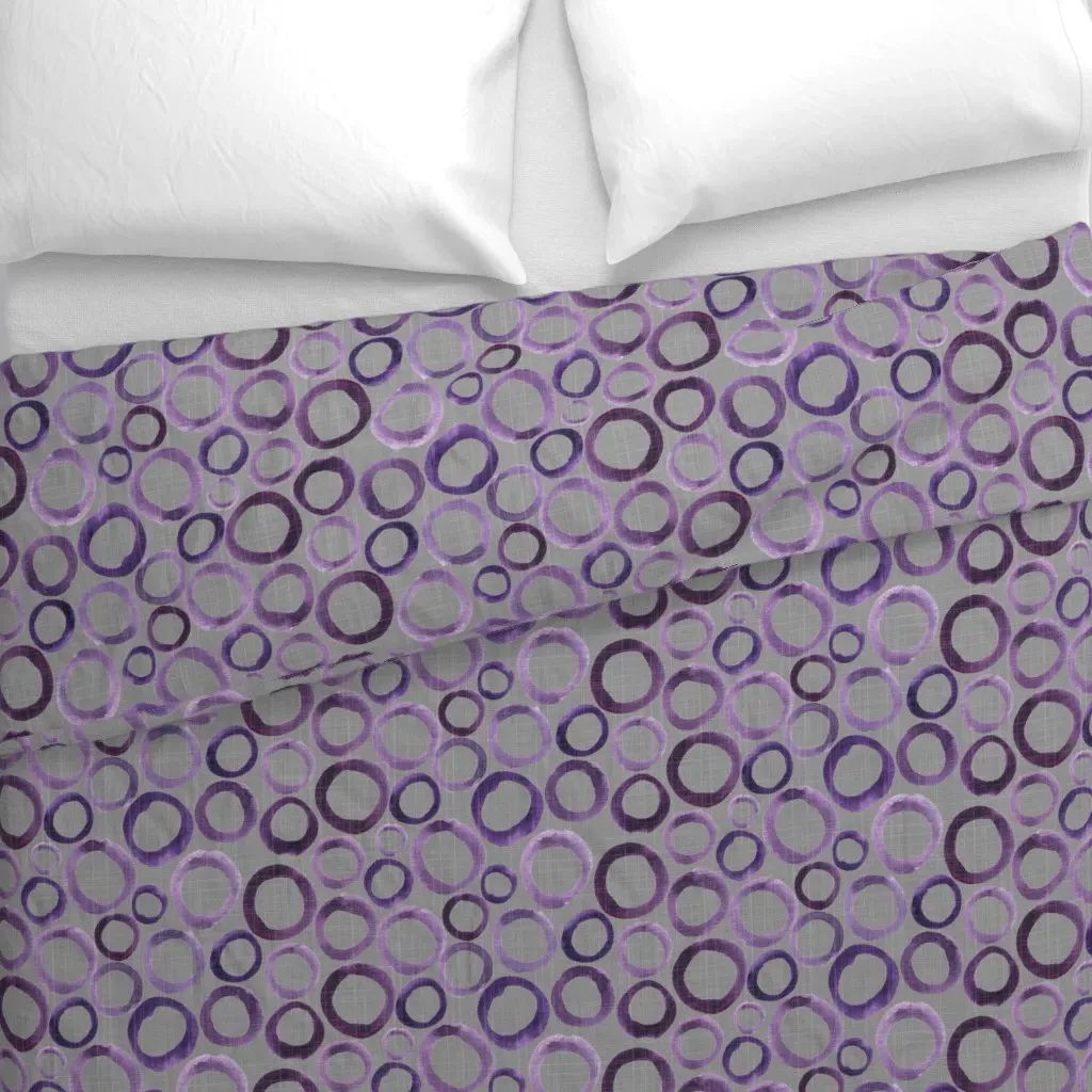 19-10Q Neutral Abstract Duvet Cover - Purple alternate view