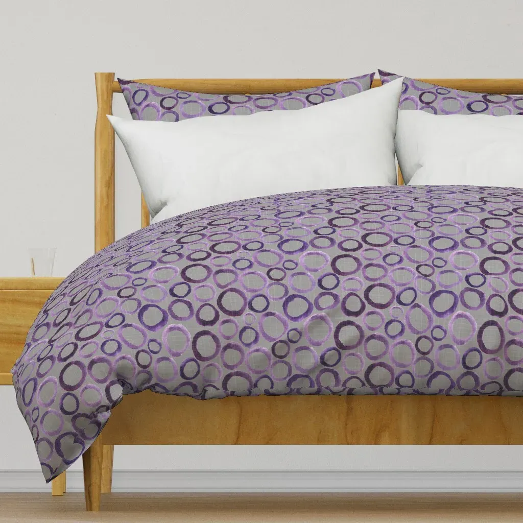 19-10Q Neutral Abstract Duvet Cover - Purple product