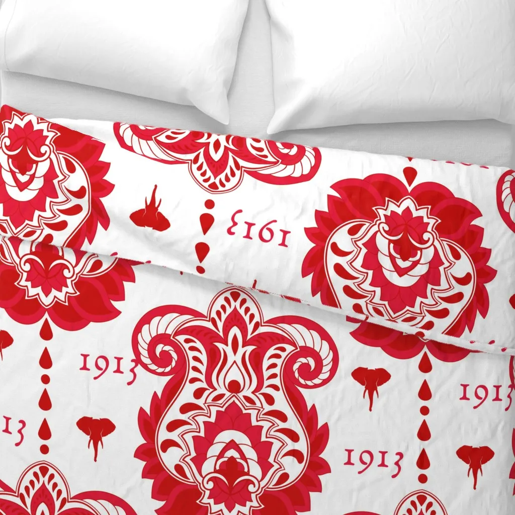 1913 Paisley Fabric Duvet Cover - Red alternate view