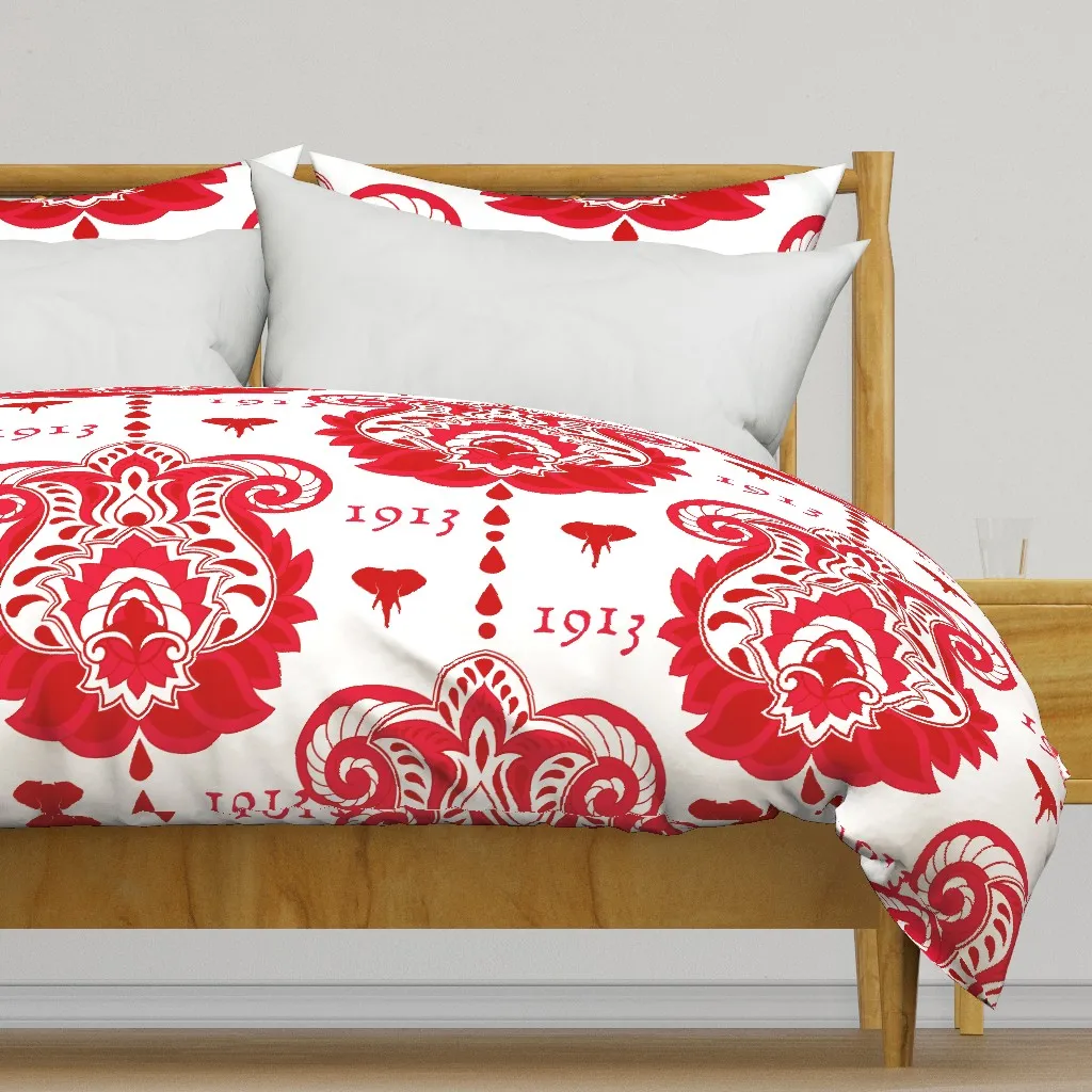 1913 Paisley Fabric Duvet Cover - Red product