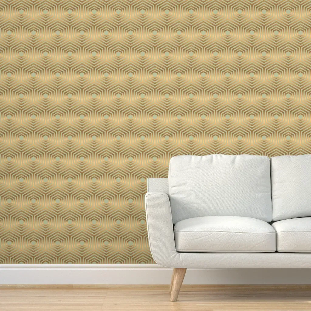 1920 Golden Hex Green Peel and Stick Wallpaper - Copper product