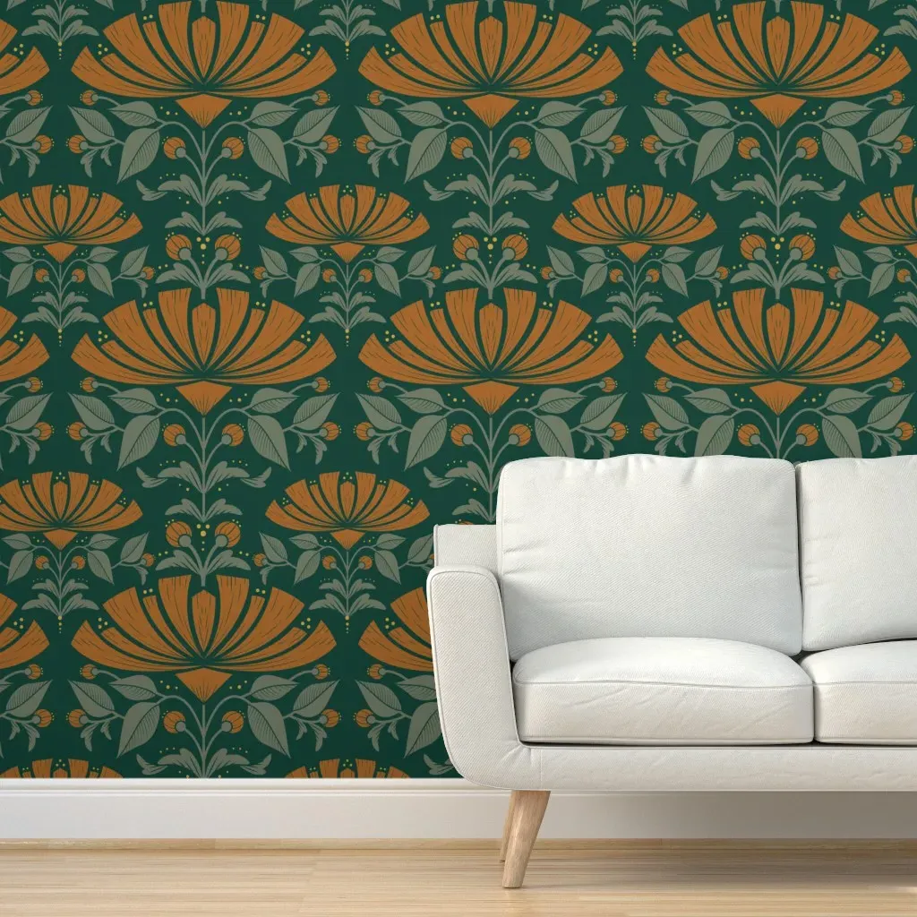 1920's Speak Easy Peel and Stick Wallpaper - Burnt Orange product