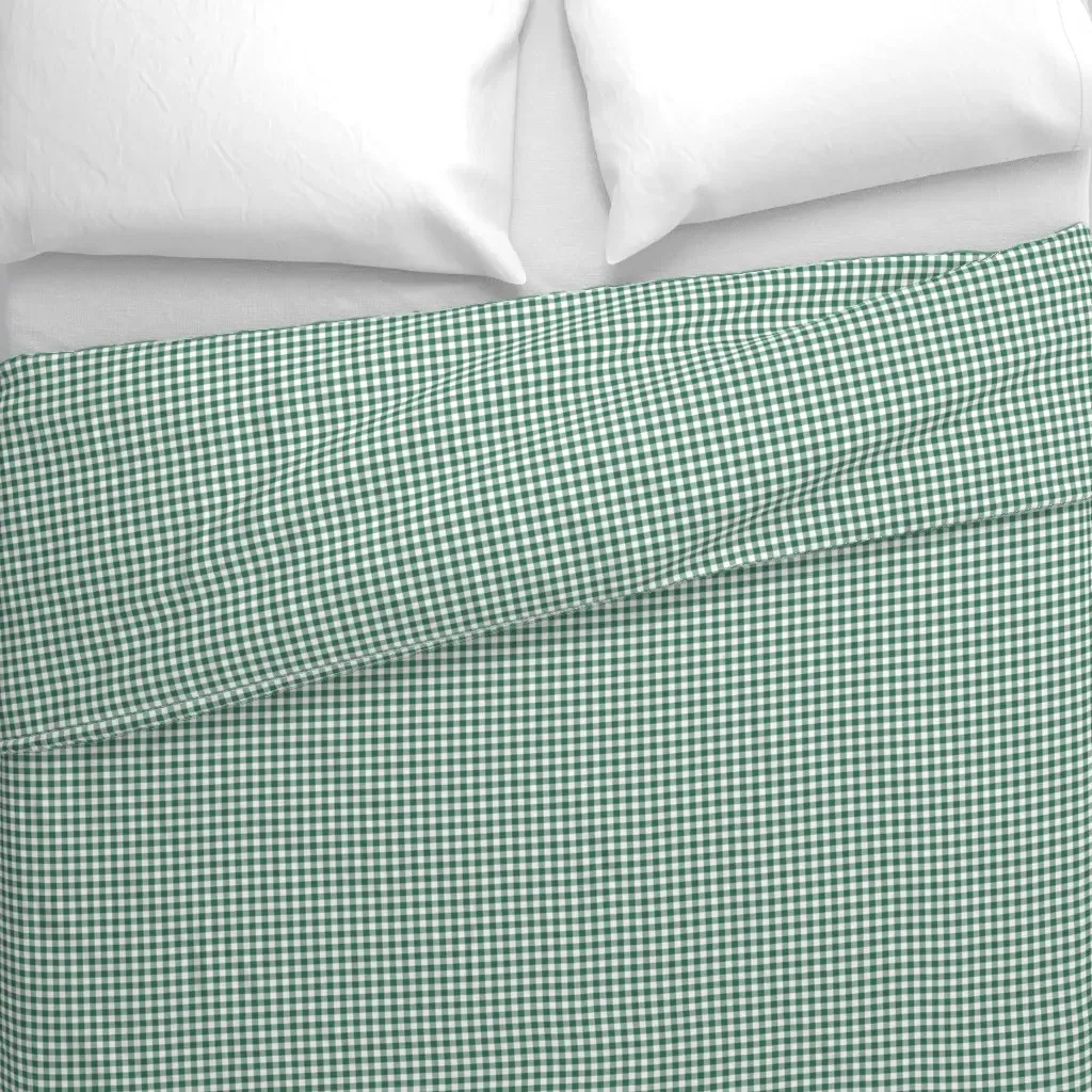 1930s Duvet Cover - Hunter Green, White alternate view