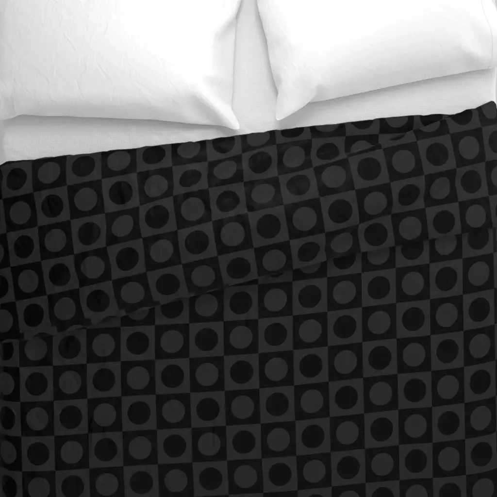 2 Inch Black and Old Black Duvet Cover - Dark Gray alternate view