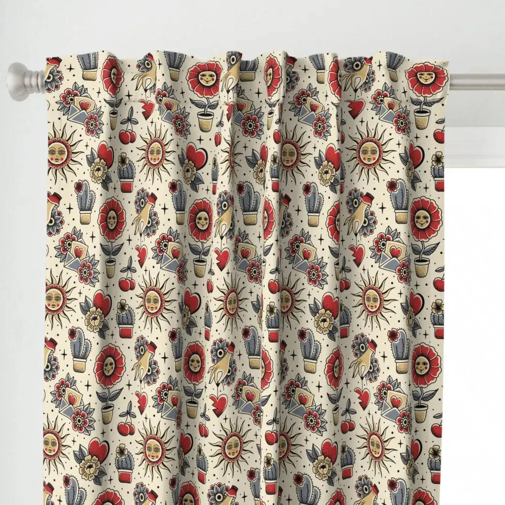 2306 Medium Flash Curtain Panel - Red alternate view
