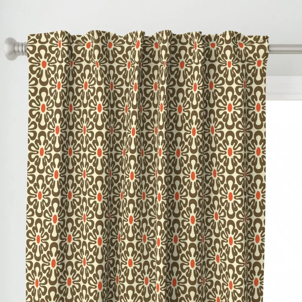2625 A Medium Abstract Curtain Panel - Brown alternate view