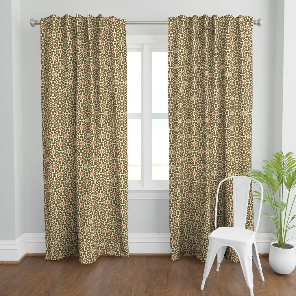 2625 A Medium Abstract Curtain Panel - Brown product
