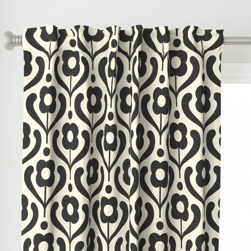 2724 H Large Retro Curtain Panel - Dark Gray alternate view