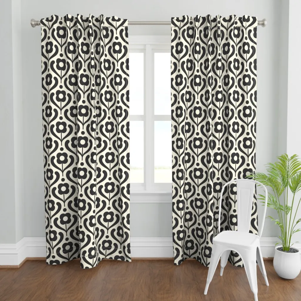 2724 H Large Retro Curtain Panel - Dark Gray product