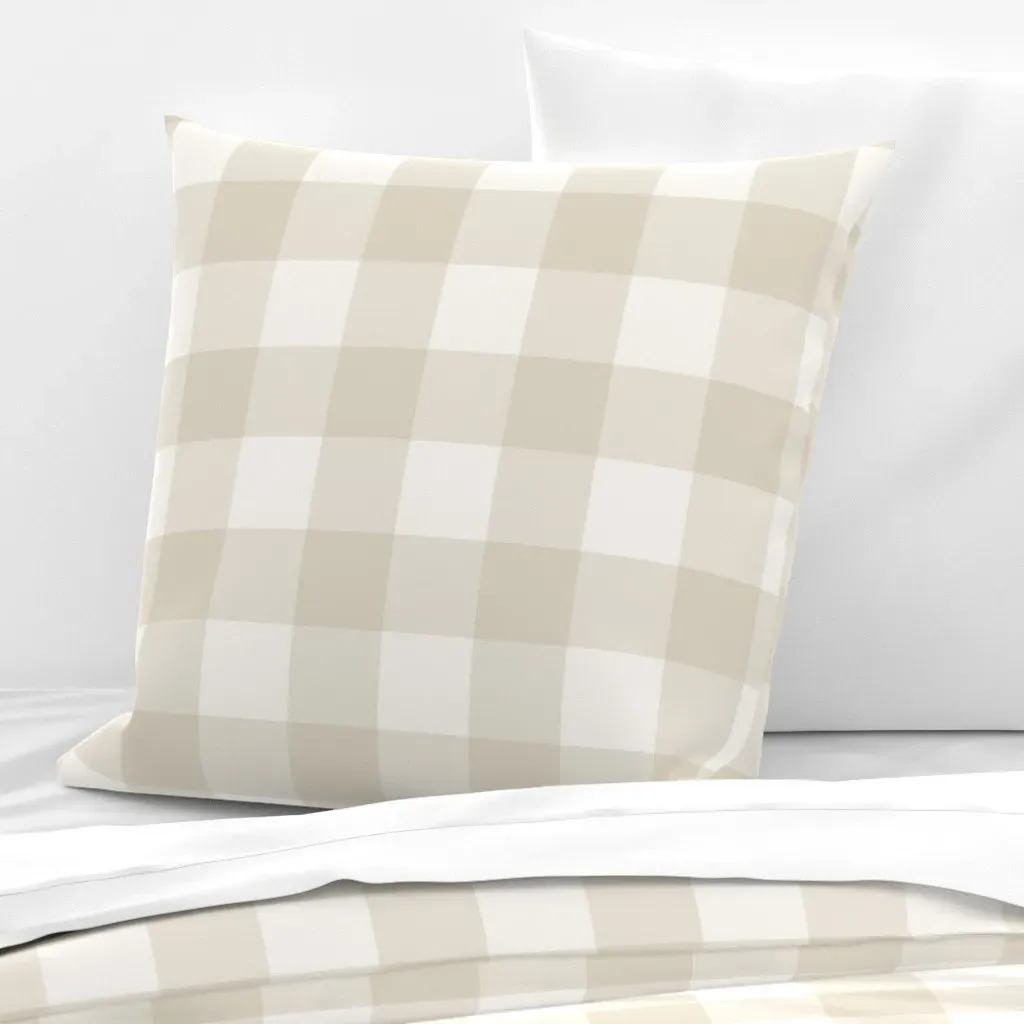 3" Gingham Check Euro Pillow Sham - Beige product