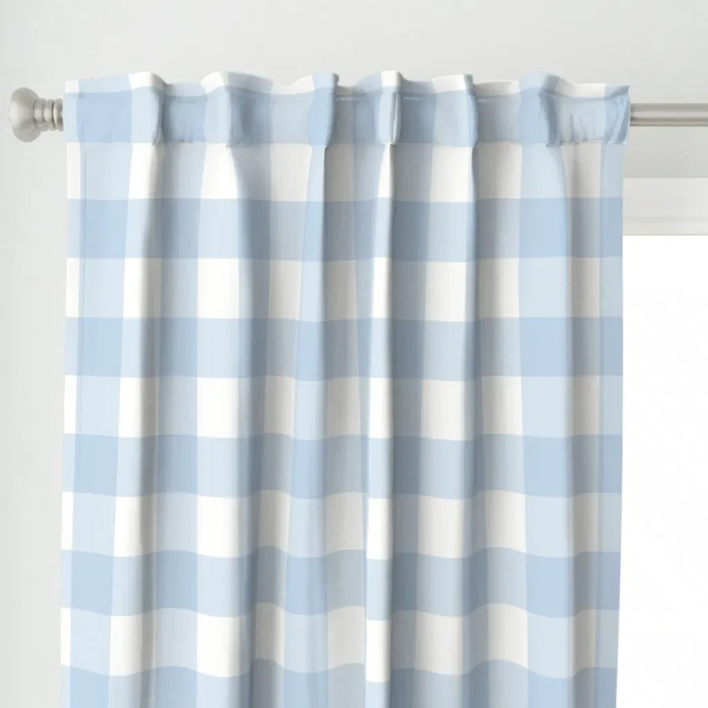 3" Gingham Curtain Panel - Light Blue alternate view