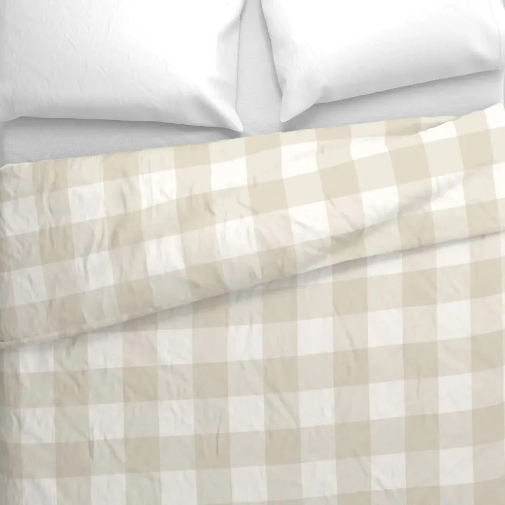 3" Gingham Duvet Cover - Beige alternate view