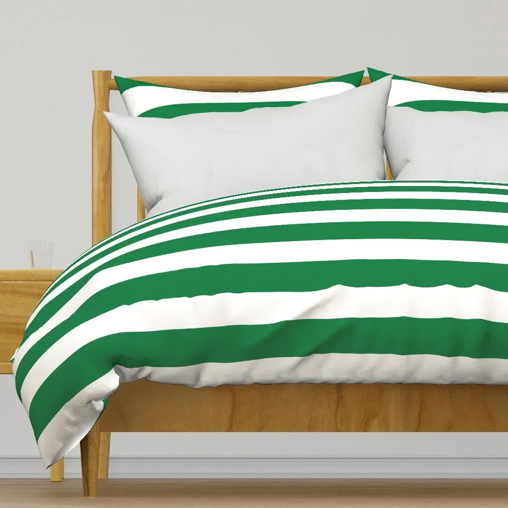 3 Inch Rugby Stripe Duvet Cover - Green product