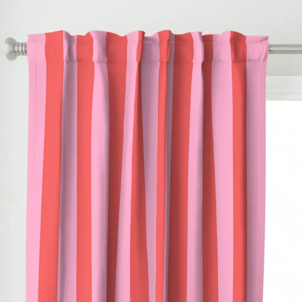 3 Inch Wide Cabana Curtain Panel - Coral alternate view