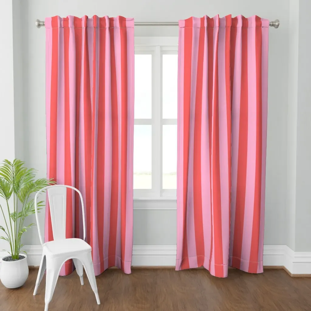 3 Inch Wide Cabana Curtain Panel - Coral product