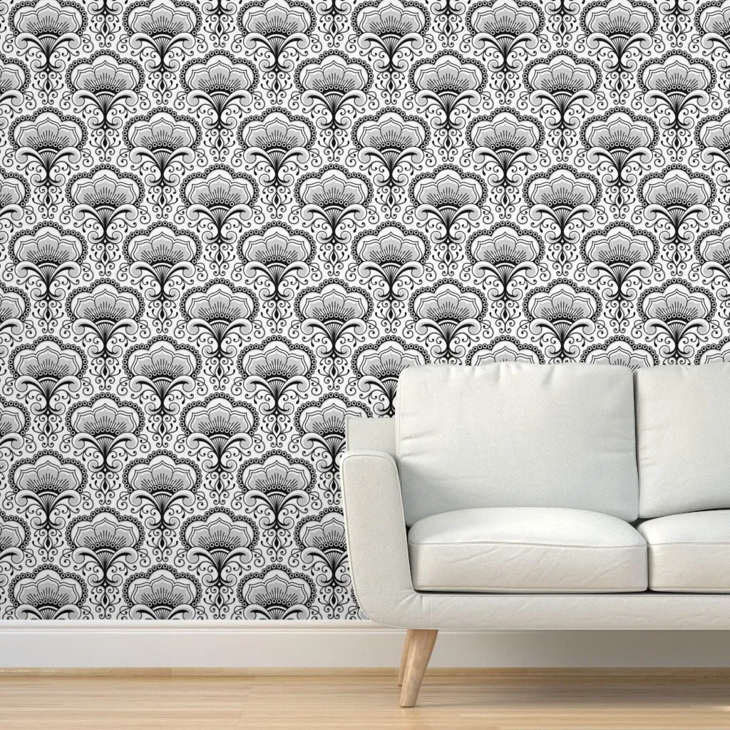 3158 A Medium Peel and Stick Wallpaper - Black, White product