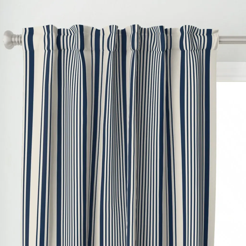 3243 A Classic Stripes Curtain Panel - Navy Blue alternate view