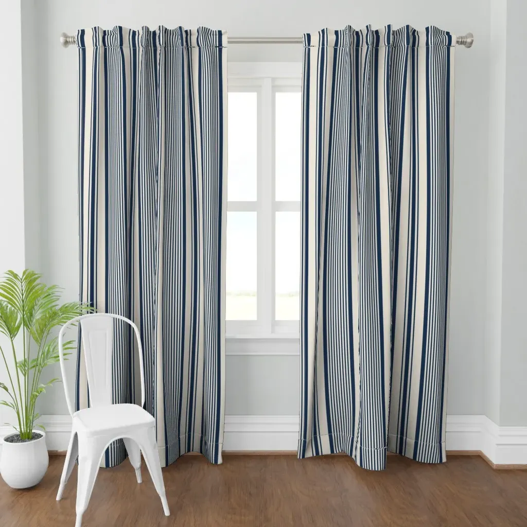 3243 A Classic Stripes Curtain Panel - Navy Blue product