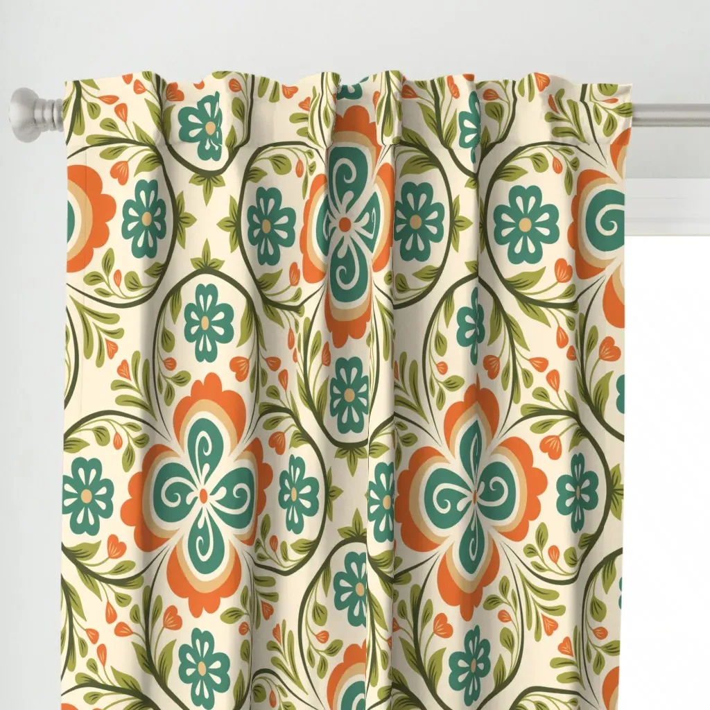 3588 B Large Curtain Panel - Teal alternate view