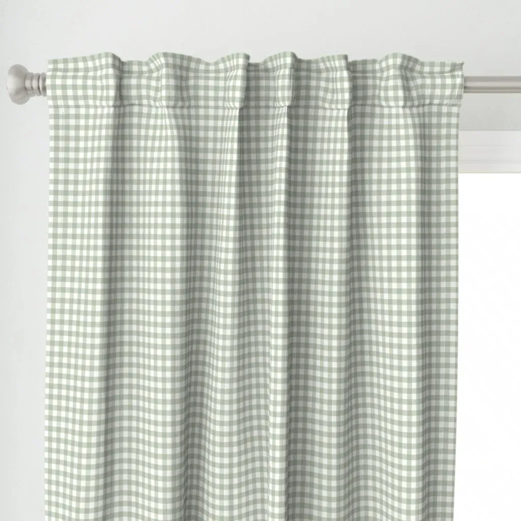 3/8" Gingham Curtain Panel - Sage Green alternate view