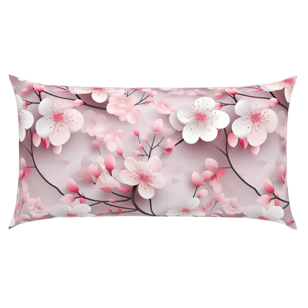 3D Cheerful Cherry Blossoms King Pillow Sham - Pink product