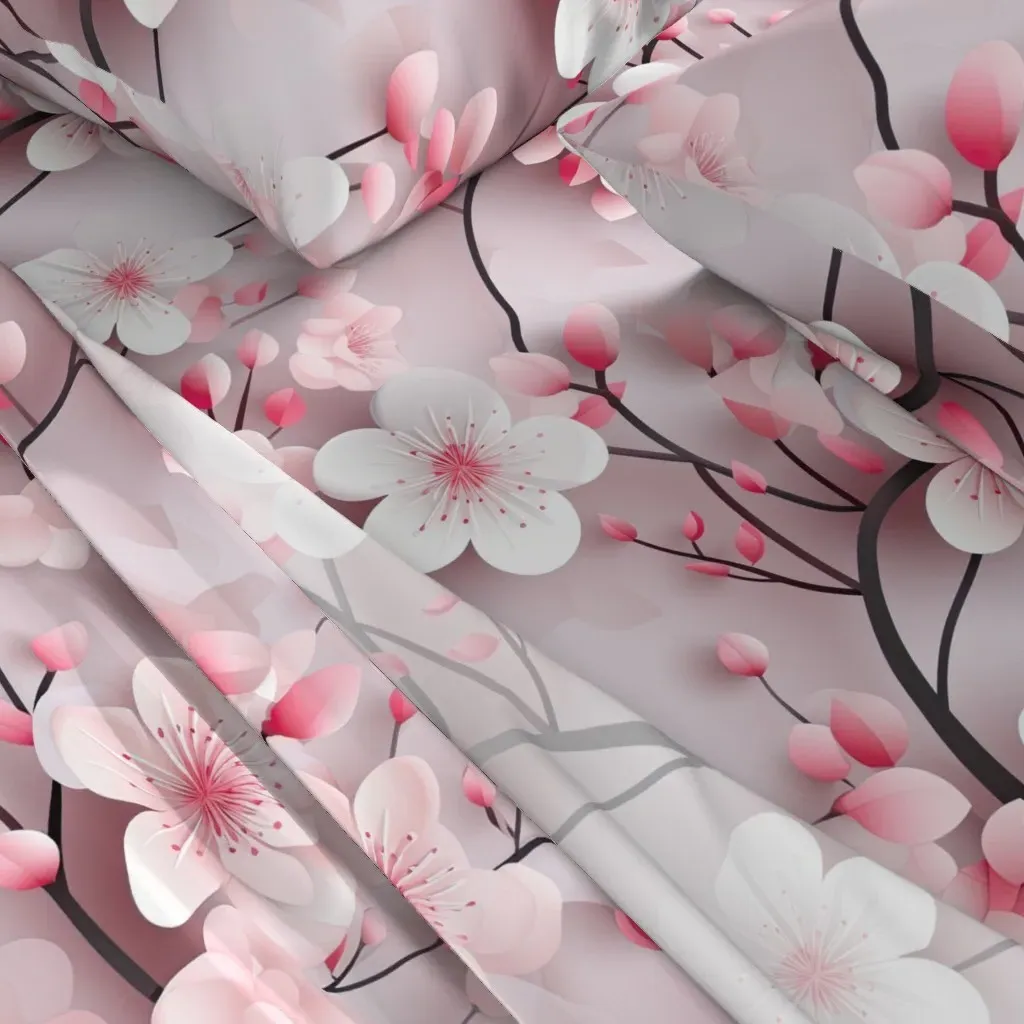 3D Cheerful Cherry Blossoms King Sheet Set - Pink alternate view