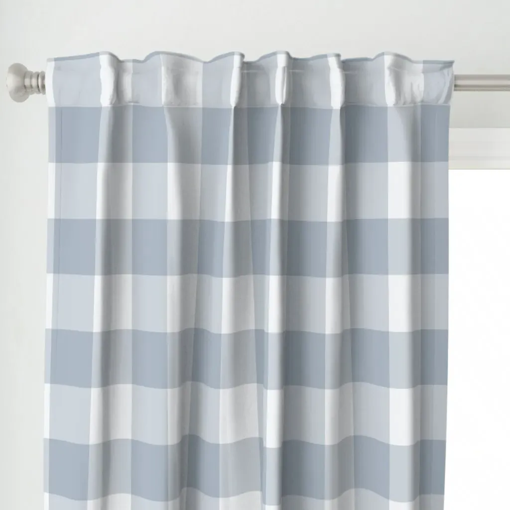 4" Gingham Check Curtain Panel - Light Blue alternate view