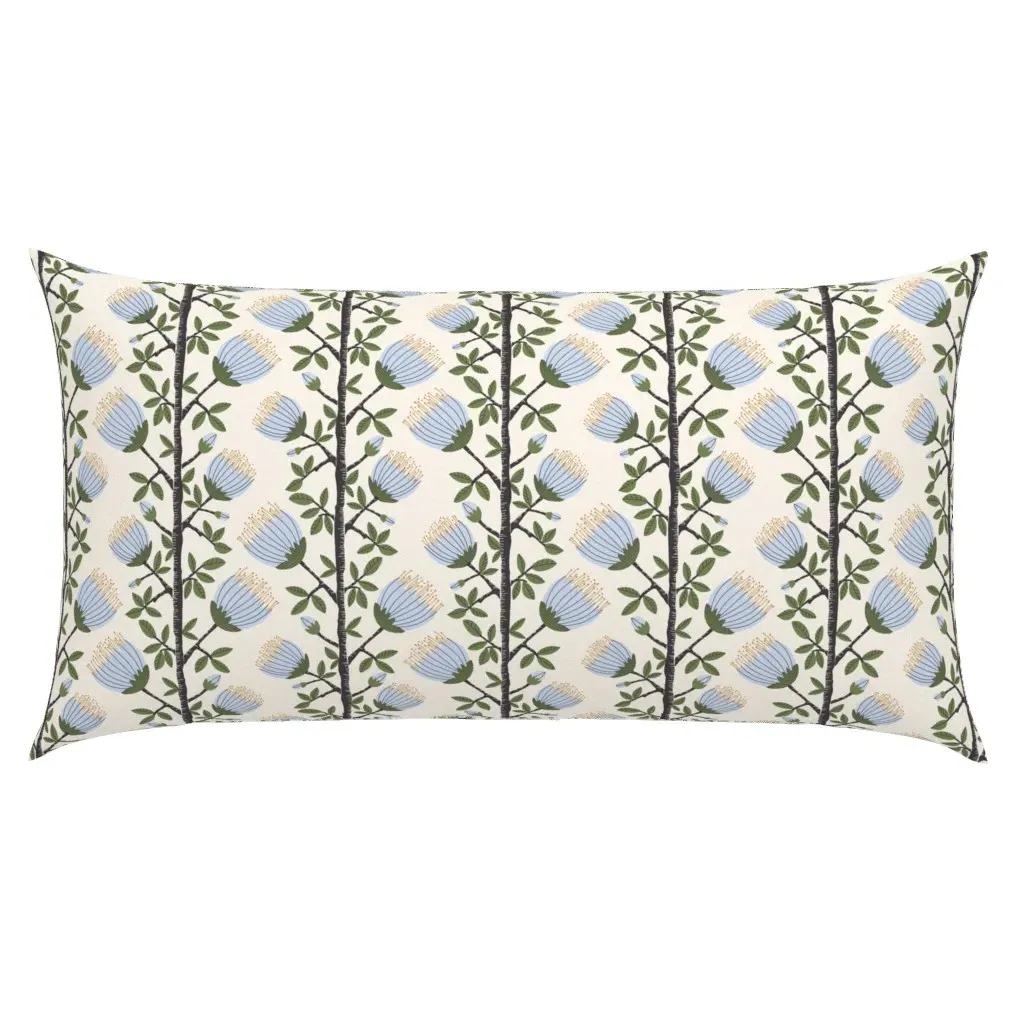 412 King Size Pillow Sham - Light Blue, Floral product